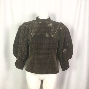 NWT-CQ by CQ gold glitter blouse